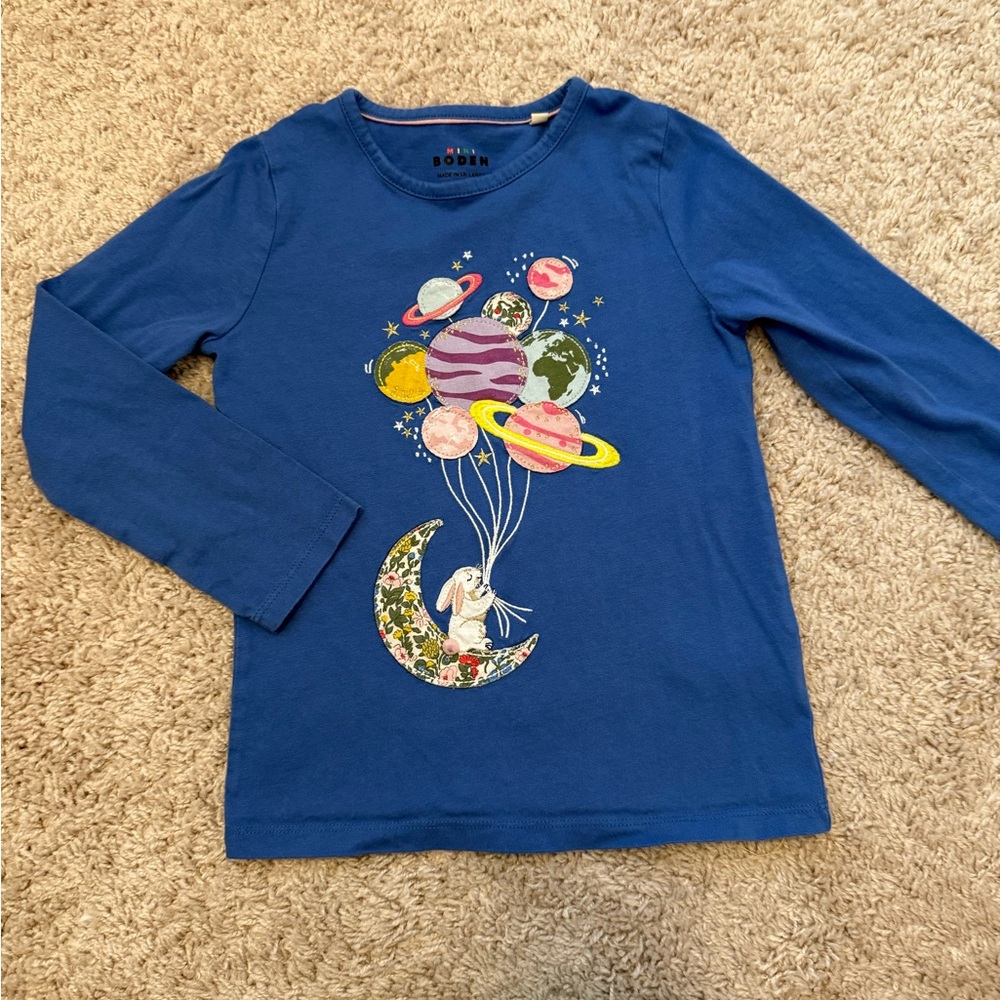 Boden Kids Cosmic Blue Long Sleeve Tee